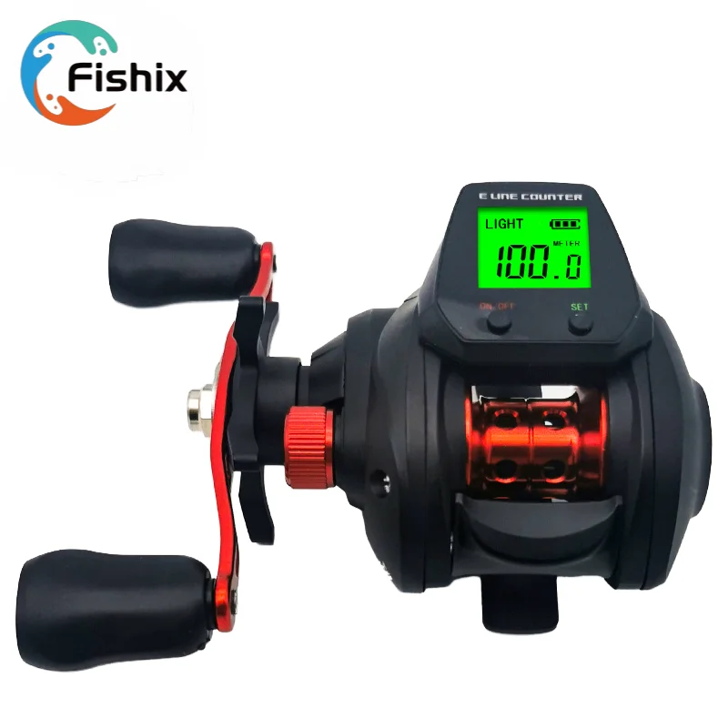 

FISHIX Digital Fishing Reel Accurate Line Counting Meter Function Fishing Alarm Warning Electric Reels with USB Charging