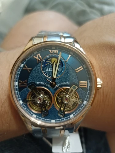 AILANG Original design watch men's double flywheel automatic mechanical watch fashion casual business men's clock Original