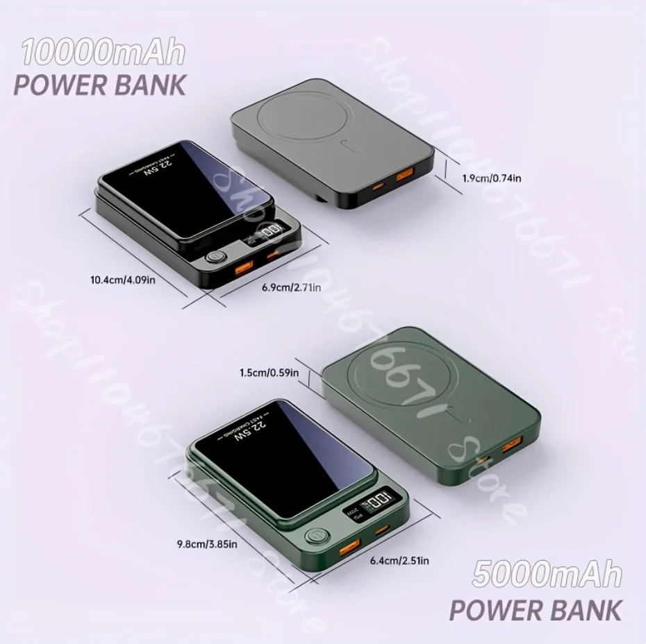 Magnetic Power Bank Wireless 22.5W Ultra Capacity Super Fast Charging Magsafe Powerbank Portable For Iphone 16 Samsung Xiaomi 2