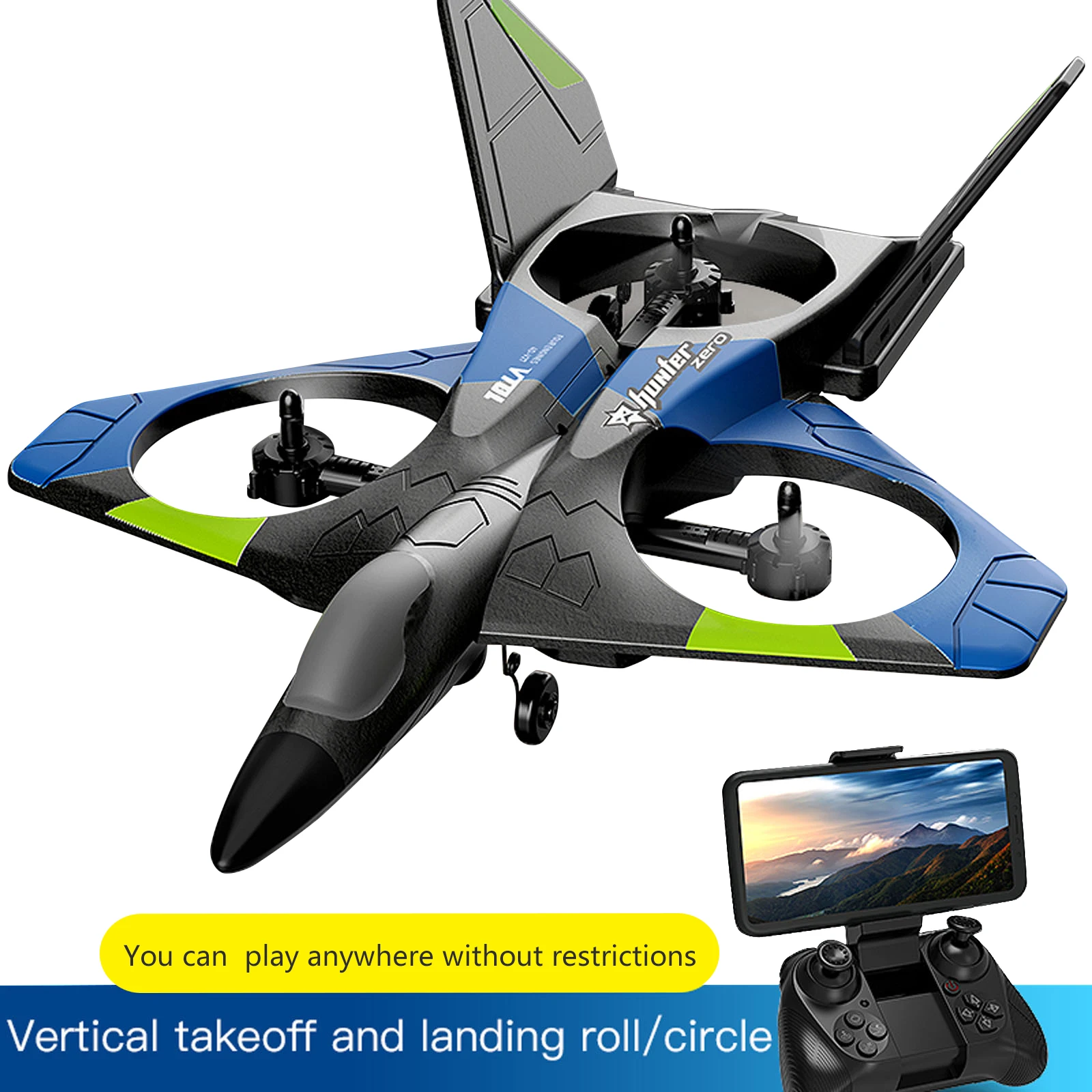 V27RCDrone24GRemoteControlAirplane1080PCameraJetFighter