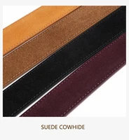 Luxury Suede Cowhide Leather Belt for Women, Vintage Style with Gold Buckle, 3.3cm Wide Waistband for Dresses & Jeans - Image 5