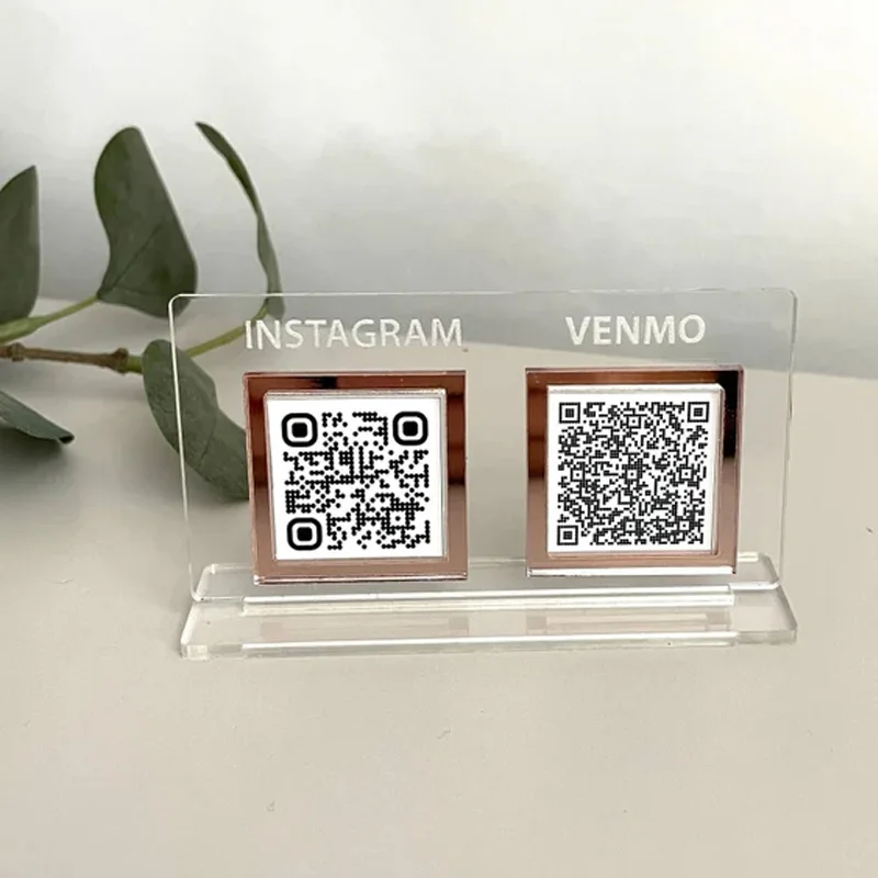 Sinal de Logotipo de Mesa com Códigos qr qr Code Display Titular do Cartão de Visita Logotipo Personalizado