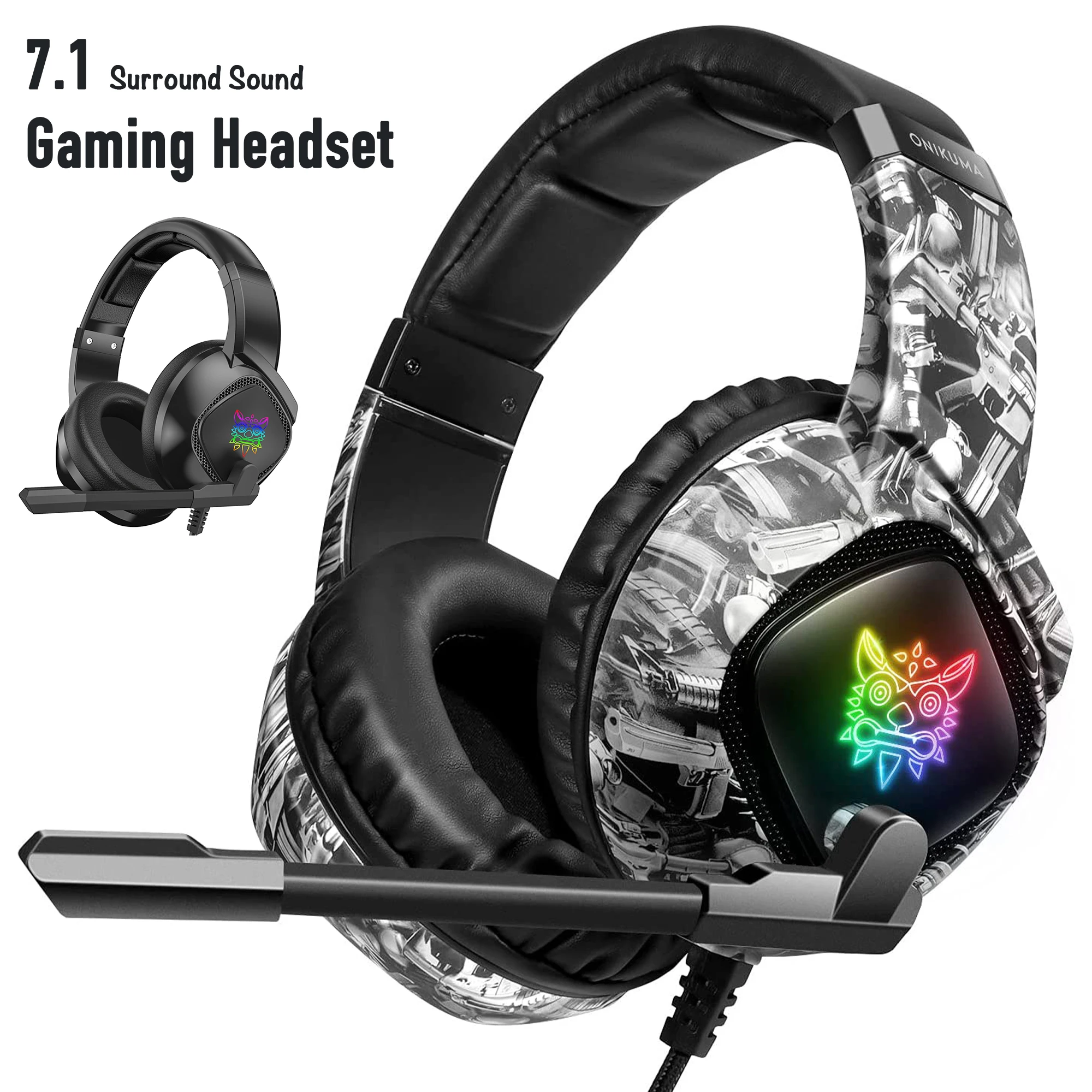 Gaming Headset with Microphone Headphones Noise Cancelling Mic Switch PS5 4  Headset Surround Sound Headsets for Xbox One Compute - AliExpress