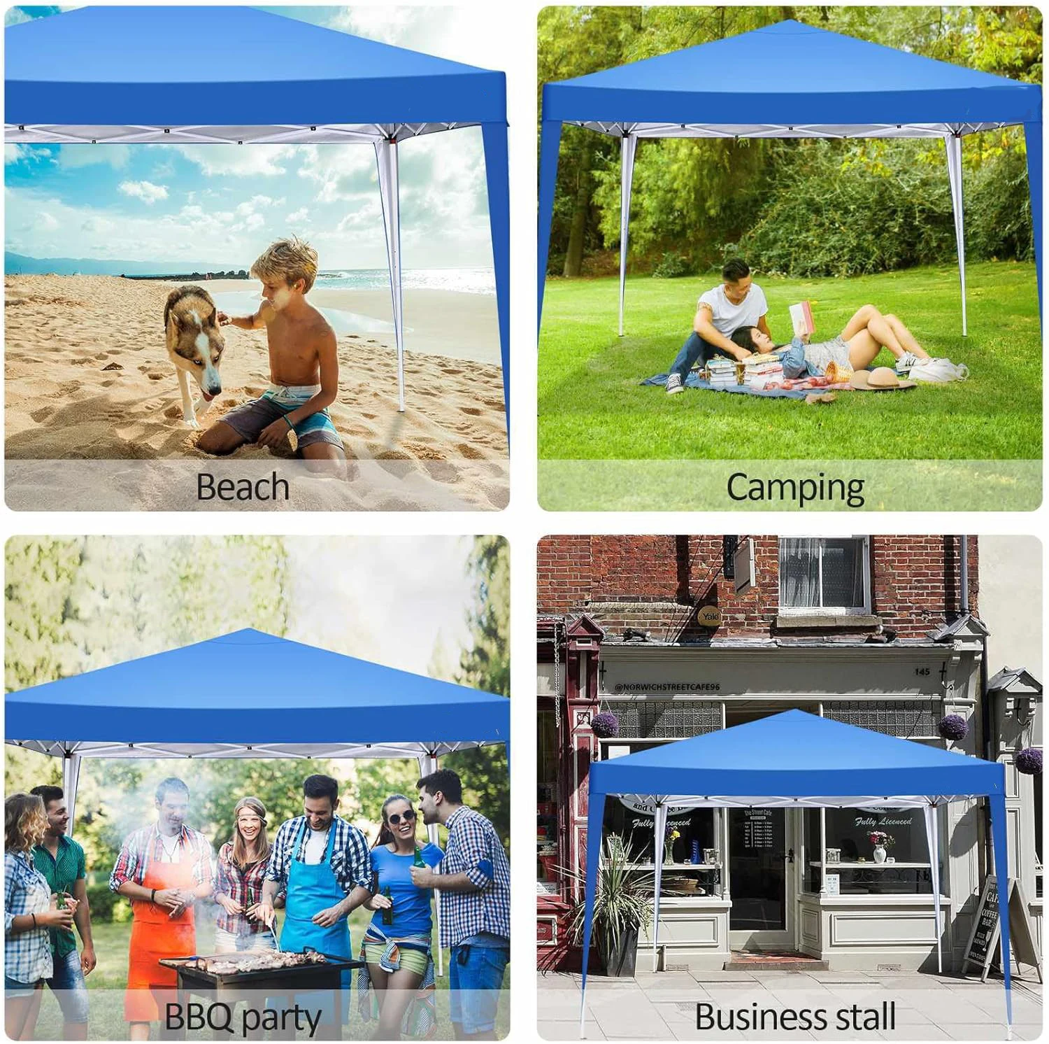 3x3m Popup Pavilion Waterproof Beer Tent Foldable Canopy without sidewall,3Height Adjustable,Party Tent For Garden,Beach,Markets