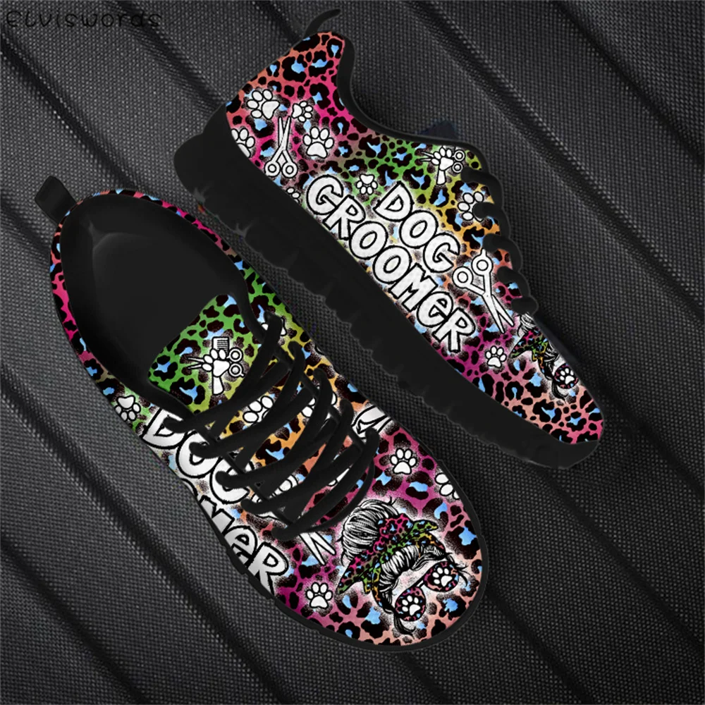 

Print Dog Groomer Leopard Gradient Women Shoes Graffiti Breathable Lightweight Shoes Casual Shoes Fashion Ladies Sneakers