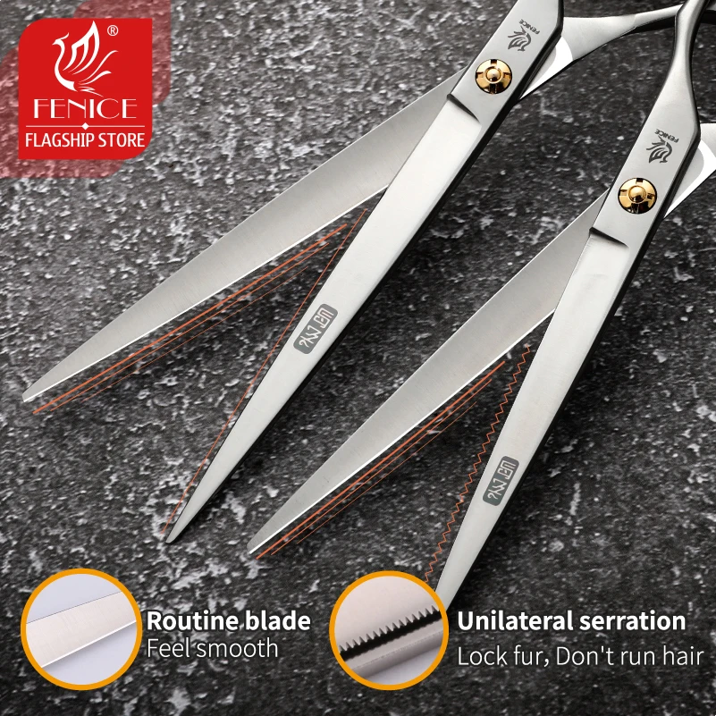 Dog Grooming Scissors Dog Grooming Scissors Kit Fenice 7.0/7.5 Professional Grooming Cutting Straight Scissors Japan 440C Seratted Shear for Dogstylist