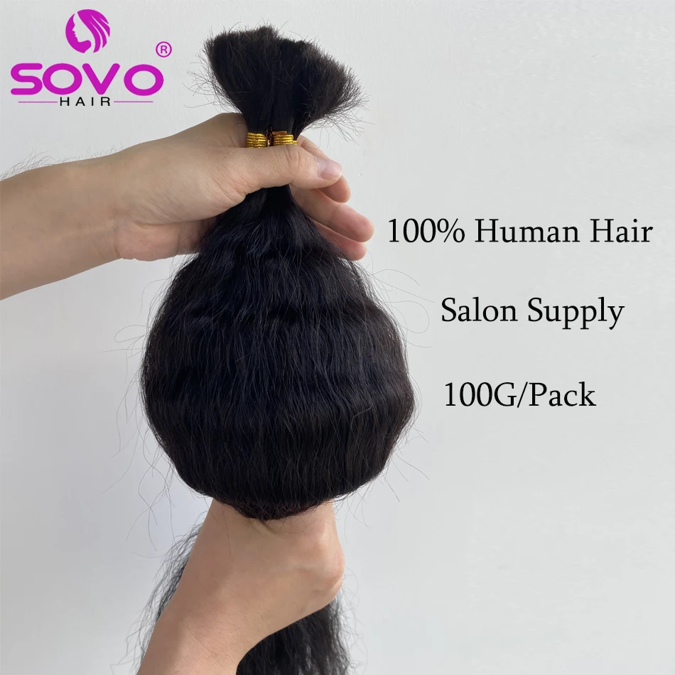 Human Hair Extensions Bulk Hair Extension Human Hair Braiding Super Bulk Wet And Wavy No Weft Remy Human for Braiding 4Pcs/100G 14-28 Inch