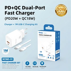 Premium Dual Port 20W Charger Kit with USB A & Type C and High - Speed Charging Cable - EU C - C Kit