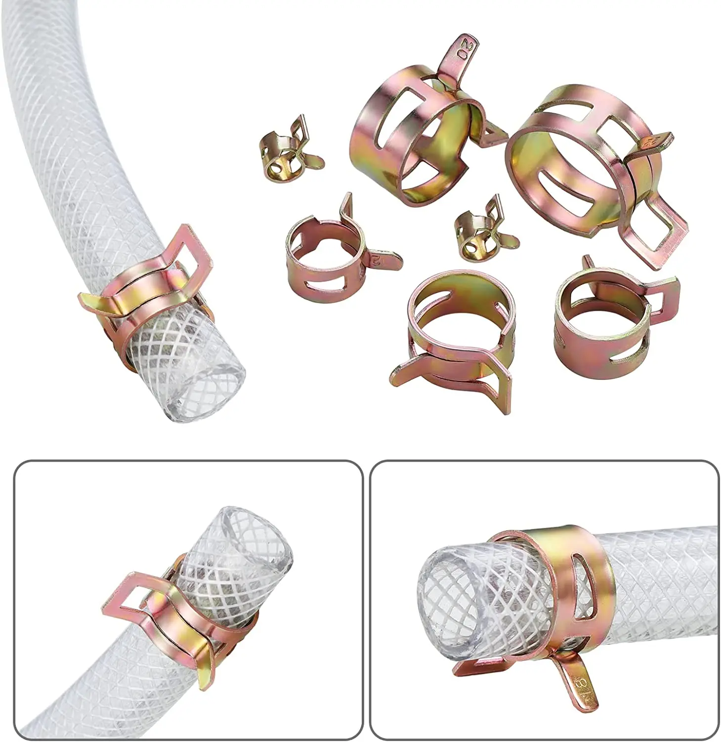 10Pcs 4mm-25mm for choose Fuel Spring Clip Vacuum Silicon Hose Clamp buckle clamp Autos Autos Spring Clip Fuel Oil Water Hose Pipe Tube Clamp