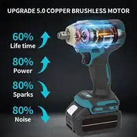Clé à chocs électrique sans balais 1200 N.M, clé sans fil de 1/2 pouce, tournevis, outil électrique pour batterie Makita 18V 3