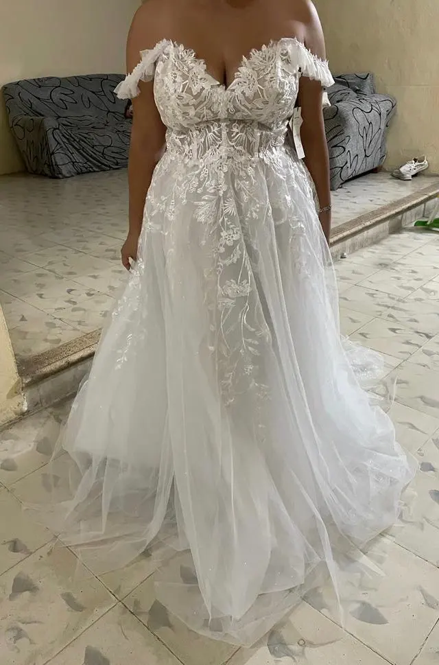 Backless boho wedding dress photo review