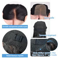 10-16Pouce 4X4 Perruques Cheveux Humains Sans Colle Blonde Chocolat Perruque Sans Colle Noir Dentelle Glueless Wigs Human Hair 2