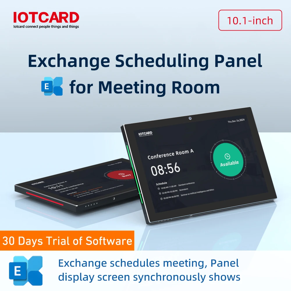 10.1 inches Exchange Scheduling Panel Meeting Room Tablet Conference Booking System Appiontment Available Room Android11 Camera