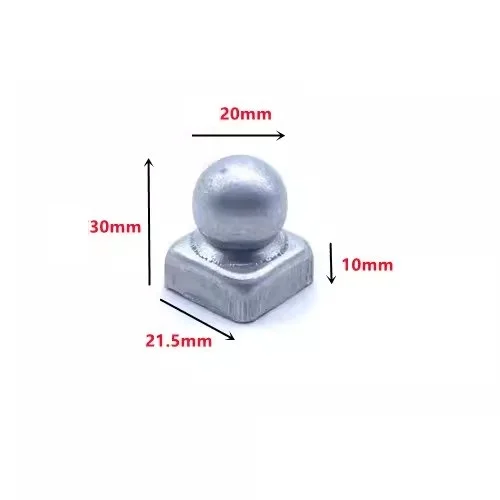 정사각형 원형 울타리 가드레일 폴용 4개 아연 도금 강철 포스트 캡 볼 최종 돔