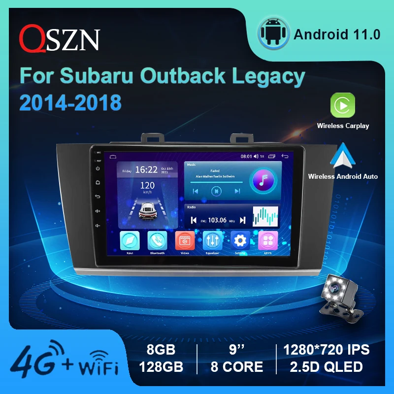 

Автомагнитола на Android 11 для Subaru Outback Legacy 2014-2018 DSP Carplay + Автомобильный мультимедийный плеер с навигацией GPS 9 дюймов