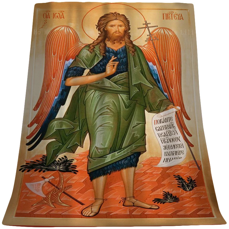 

Forerunner Saint John The Baptist Christian Byzantine Art Holy Icon Soft Flannel Blanket By Ho Me Lili Fit For All Seasons Use