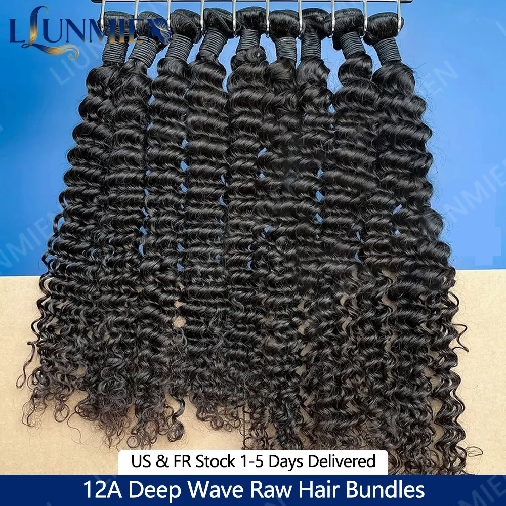 Luxurious 12A Deep Wave Bundles Hair Extensions