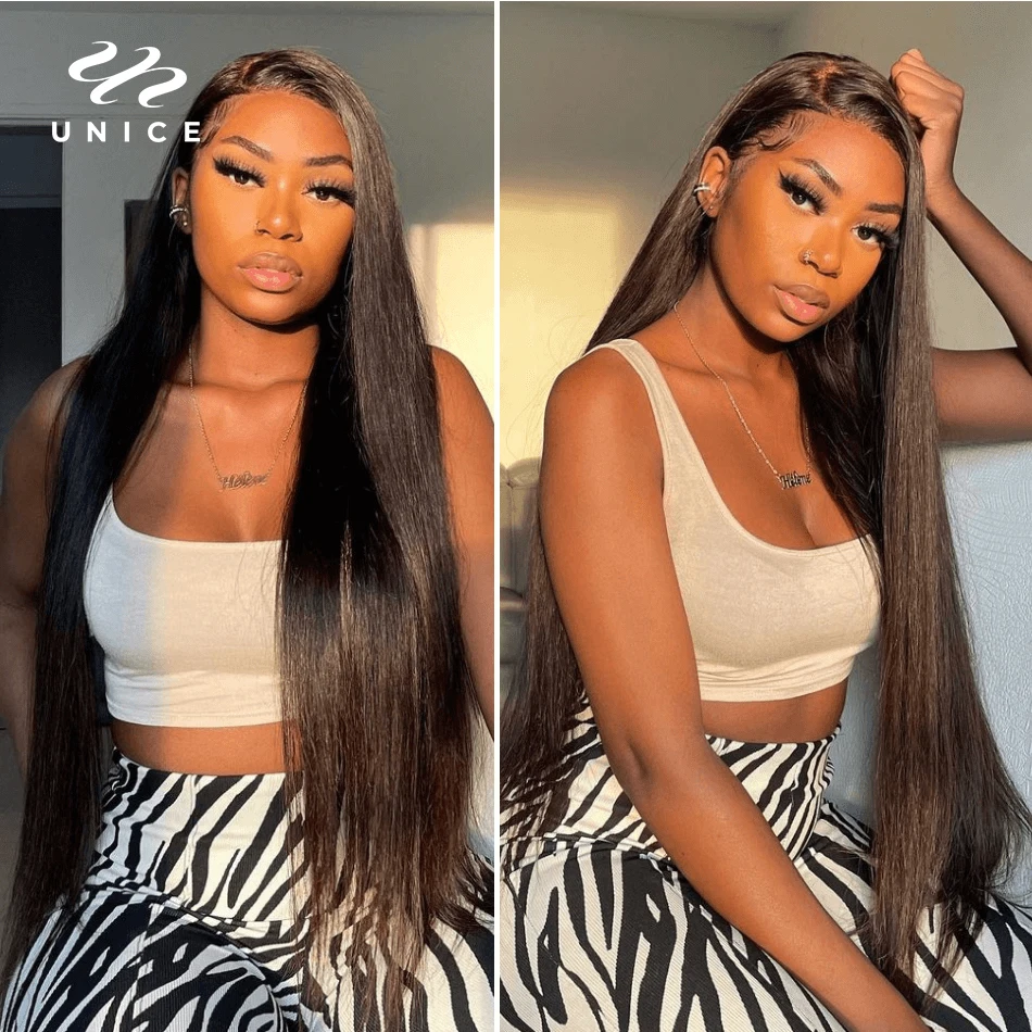 Unice Hair 13x4 Lace Frontal Brazilian Virgin Hair Lace Frontal Closure 100% Straight Human Closure Only 1 Piece