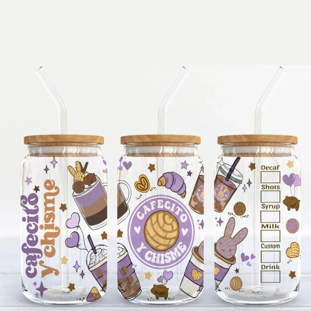 Libbey Frosted Glass Cans | Sublimation Beer Cans With Bamboo Lid | 16oz