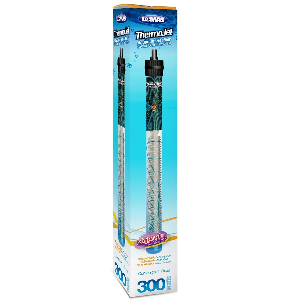 Lomas. Calentador Sumergible con Termostato 300w para Acuarios, Peceras