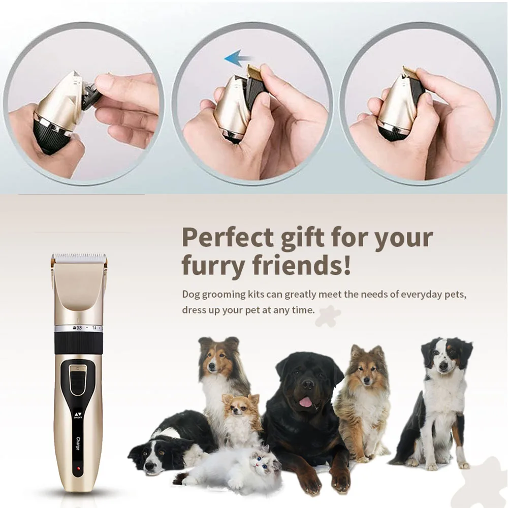 Dog Clipper Electric Pet Shaver Hair Trimmer Tool Rechargeable Cat Dog Groom Clipper With 4 Restriction Brush For Small Animal pet grooming clipper