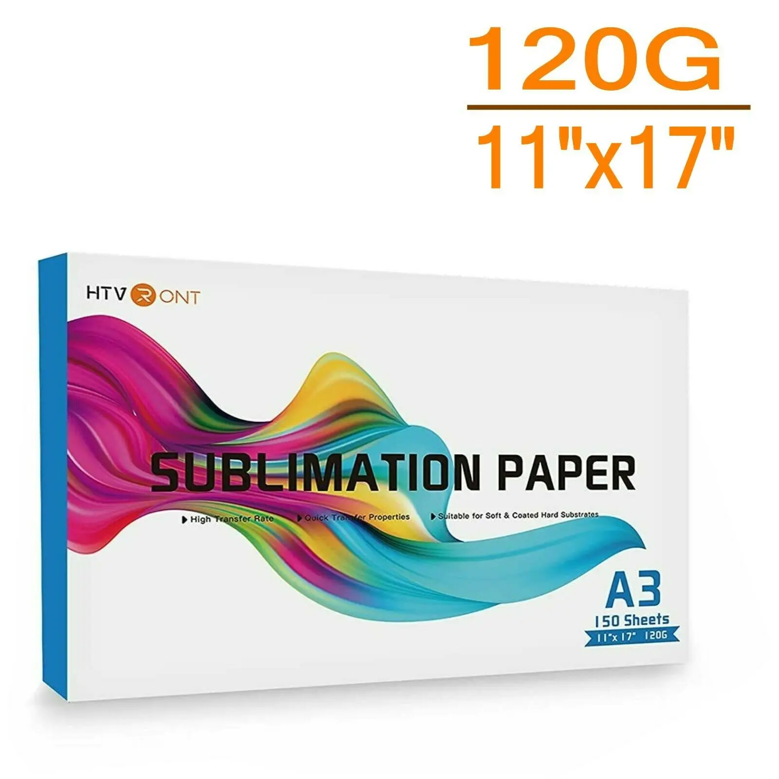 HTVRONT 150 Sheets A3 Sublimation Paper 11x17 inches Heat Transfer Paper for Inkjet Printer T-shirt Clothes Printing 120g