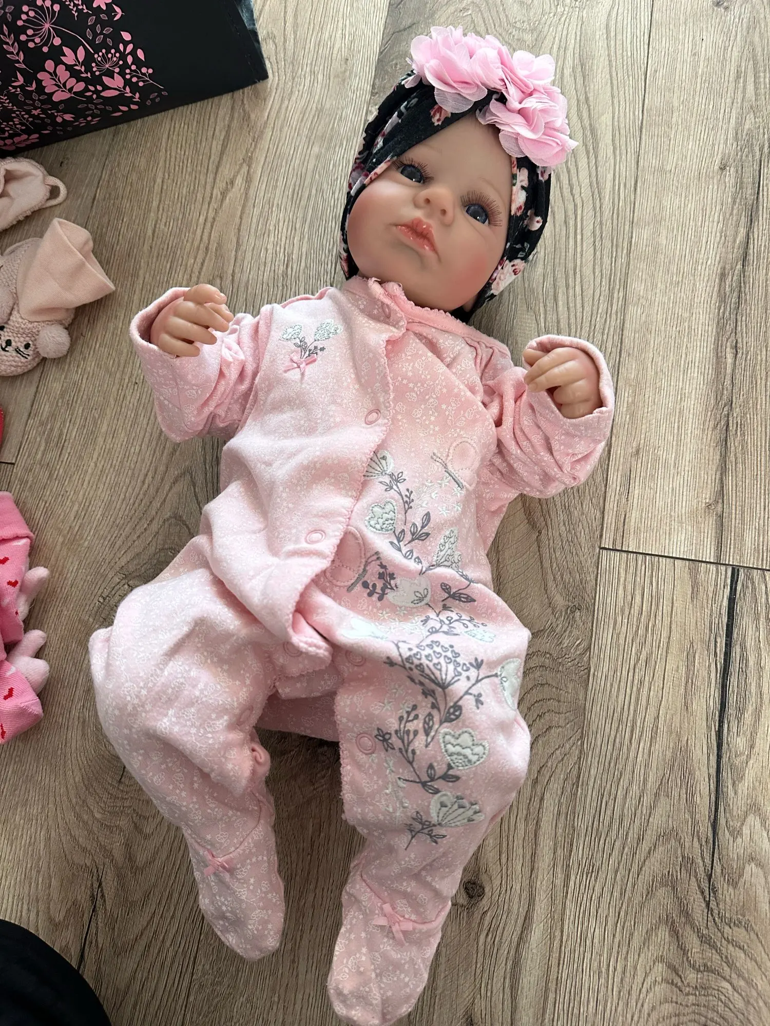 20Inch Already Painted Reborn Baby Kit LouLou Awake With Hair and Eyelashes 3D Painted Skin Unassembled DIY Handmade Doll Parts photo review