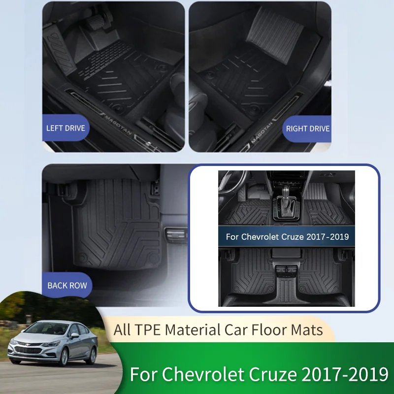 

TPE Car Waterproof Non-slip Floor Mats Protective Liner Foot Pad Carpet for Chevrolet Cruze Holden Astra Sedan D2LC 2017~2019