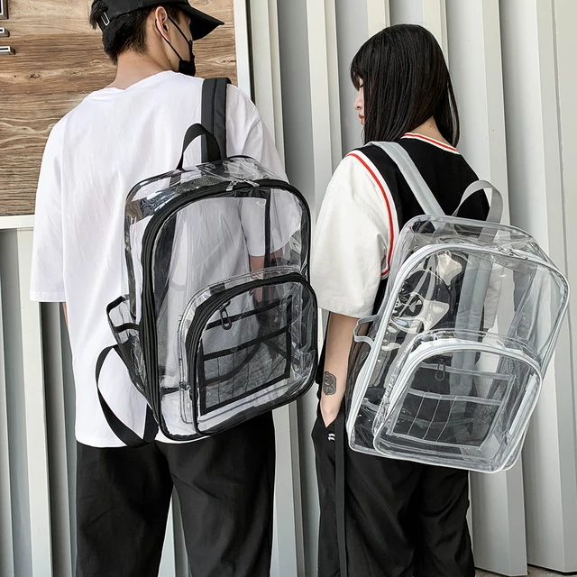 Fashion Transparent Backpack Students School Knapsack Women Men Mini  Rucksack