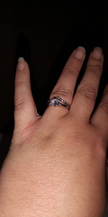 Delicate Silver Color White Zircon Stones Heart Rings for Women