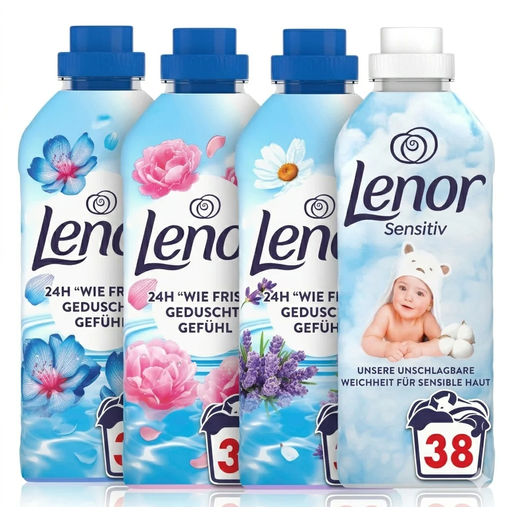 Lenor zestaw niemieckich płynów do płukania 4x 38 prań z Polski za $14.85 / ~56zł