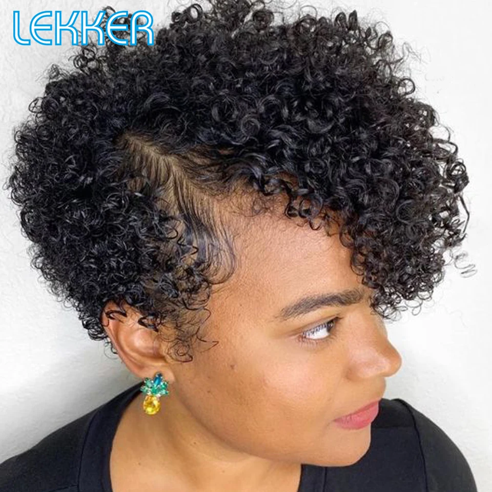 

Lekker Pixie Short Curly Bob 13x6x1 Part Lace Front Human Hair Wig For Women Brazilian Remy Hair Glueless Wear Go Natural Wigs