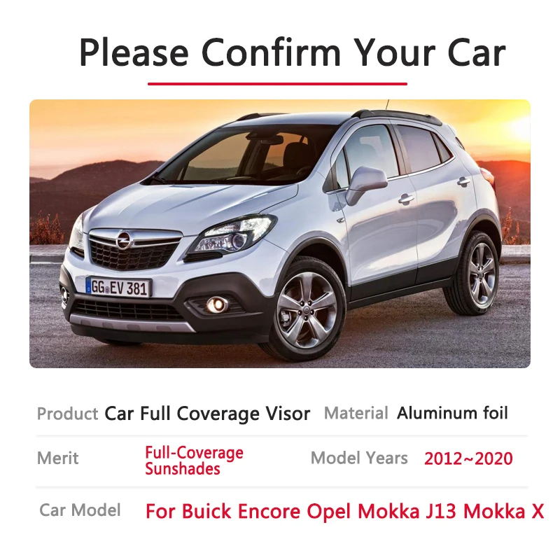 Car Full Coverage Sunshade For Opel Mokka Buick Encore MK1 J13 Mokka X 2012~ Anti-UV Auto Accessories Window Sunvisor 2015