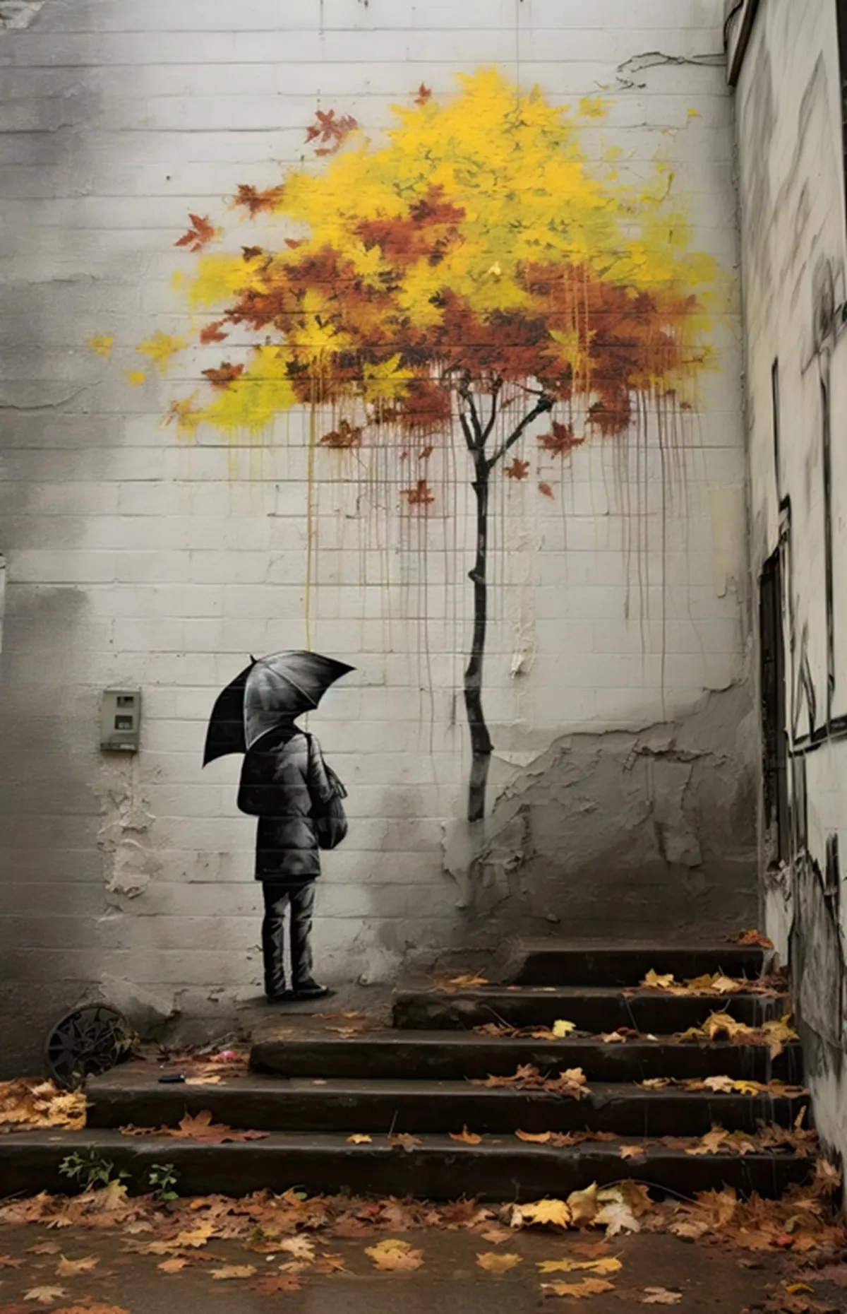 Vibrant Graffiti-Inspired Canvas Art: Boy with Balloon Banksy Tribute