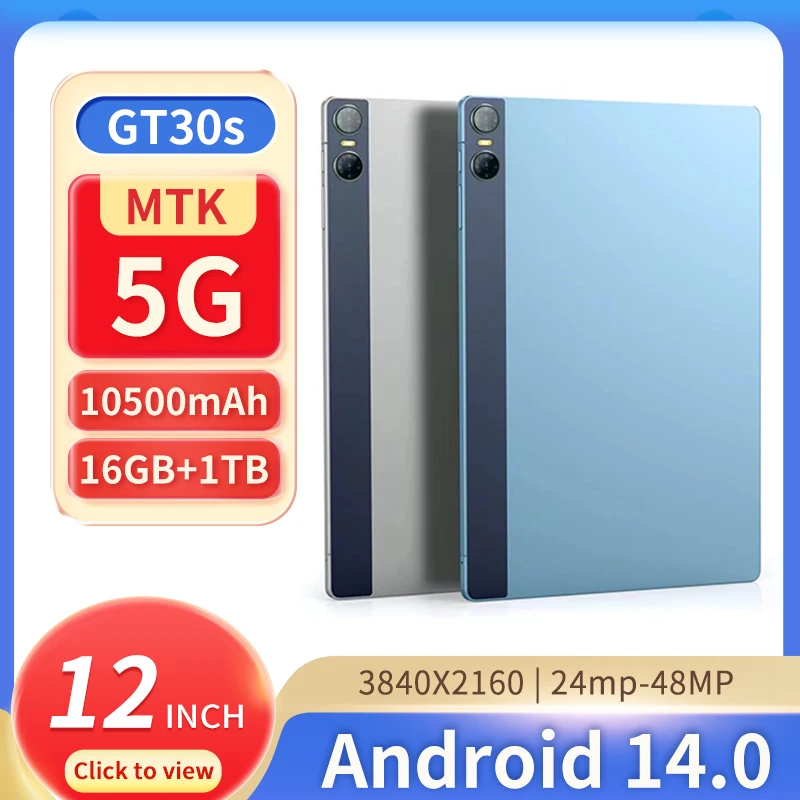 글로벌 12 인치 태블릿 코어 안드로이드 13.0, 구글 스토어 16GB + 1TB 무선 블루투스 SIM 카드, 스타일러스 커버 5G 지원