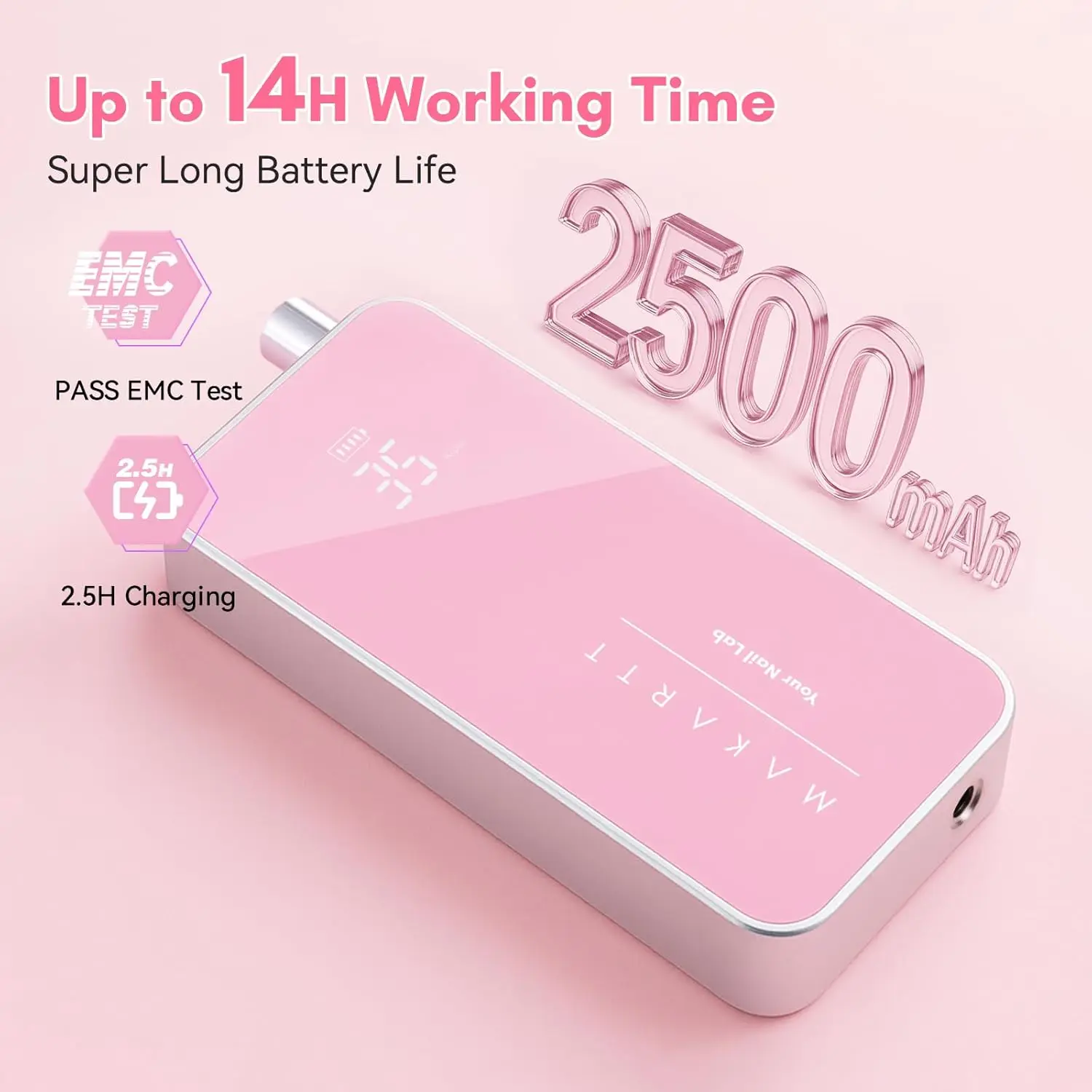 전문 네일 드릴, Nouvella 35000RPM 전기 네일 파일러 기계(코어리스 모터 포함) 네일 젤용 충전식 Efile