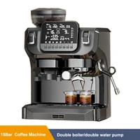 15bar Italian Electric Espresso Coffee Maker Pump Pressure Semi-automatic Milk Foam Grinding Integrated Coffee Machine Grinder 1