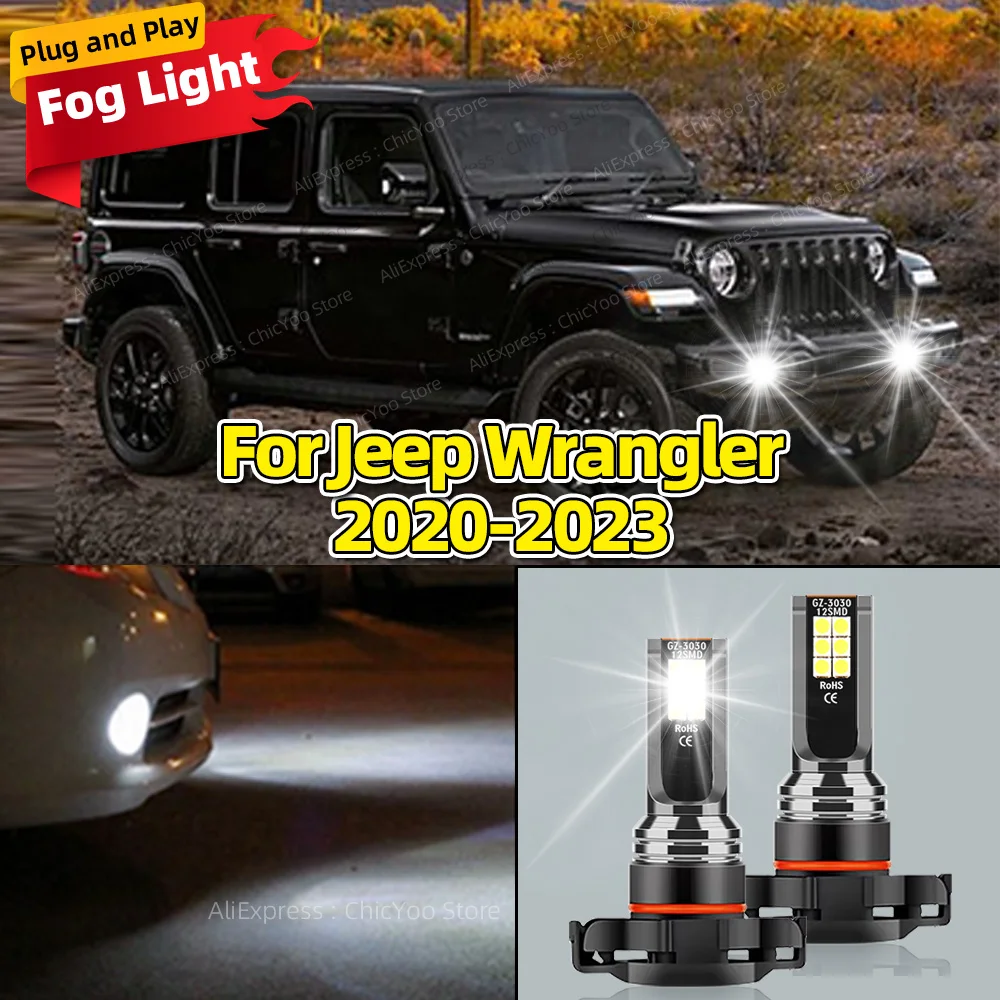 5202 PS19W H16(EU) LED Car Front Fog Light Lamps Bulb For Jeep Wrangler Auto Accessory 6000K