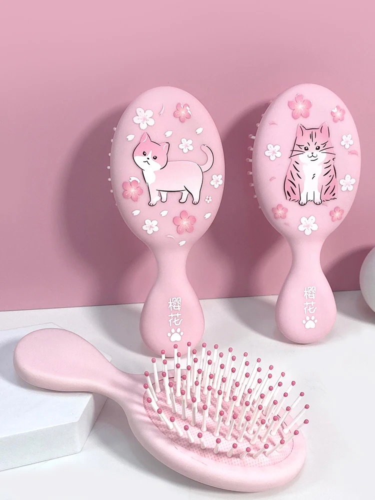 Children Cartoon Massager Paddle Cushion Hair Brush Cartoon Comb Anti-detangle Comb Children's Cute Hairdressing Smooth Hair Comb Curly Hair Brush Hair Styling Tools Hair Brush Comb Hair Comb Set Baby Care Set