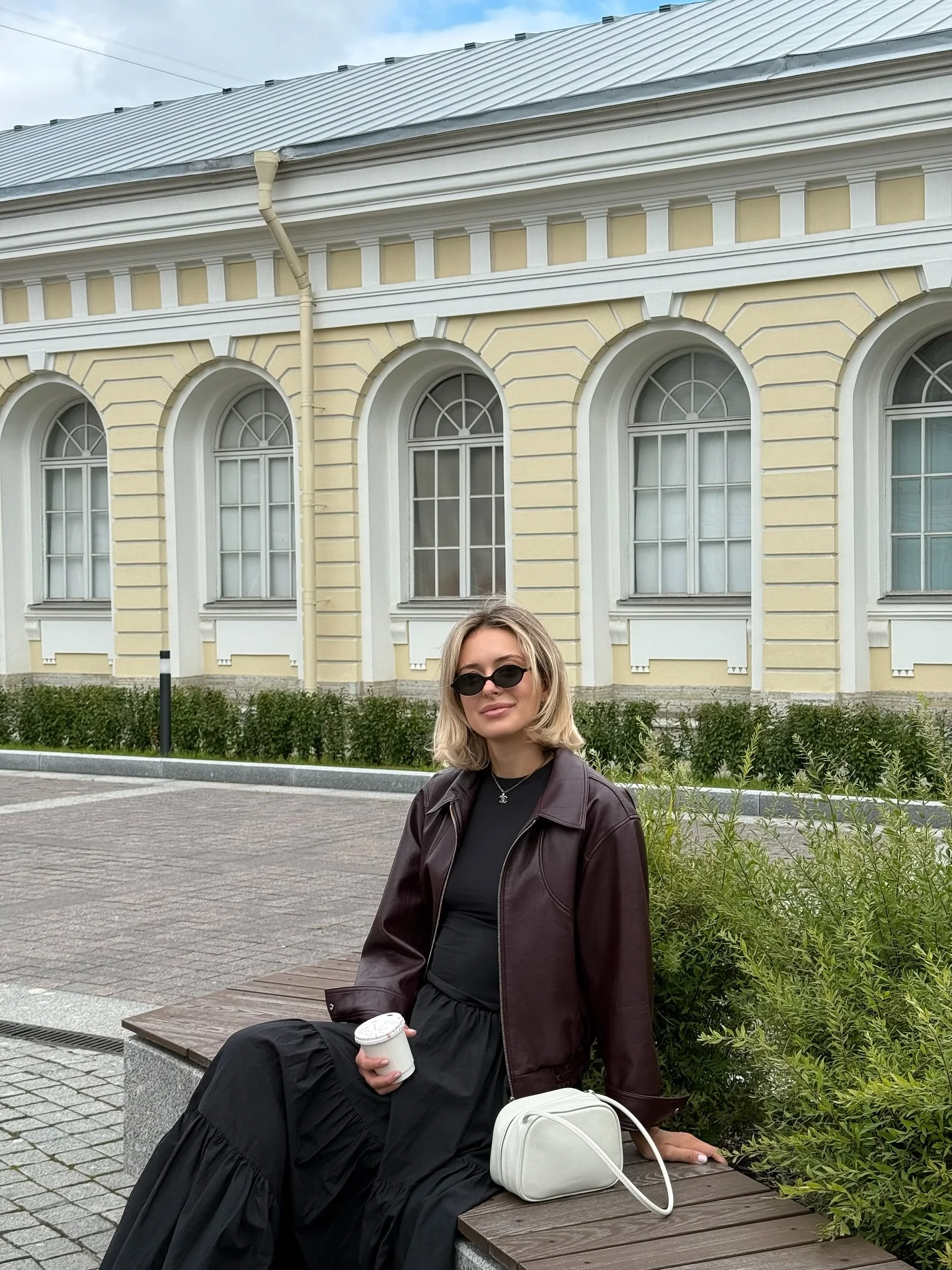 Dark Red Leather Jacket - Women's Lace-Up Zipper Coat