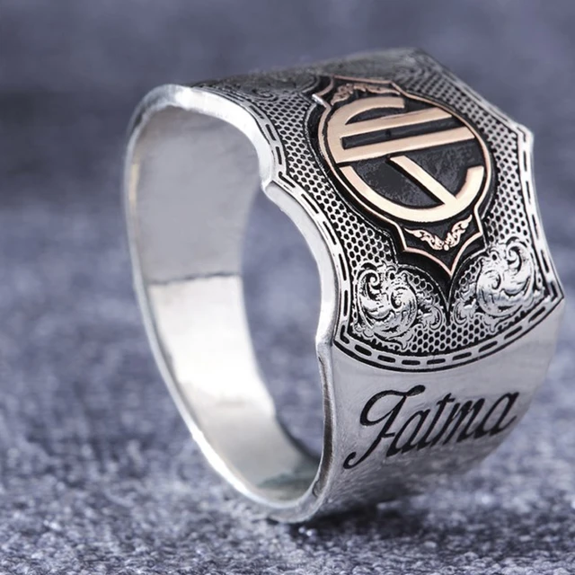 In the Name of Allah Arabic Calligraphy Spinner Ring Stainless Steel  Islamic God's Faith Rotatable Fidget Relieve Finger Ring Islam Prayer  Jewelry for Muslim Anniversary Gifts, Silver, #7 - Walmart.com