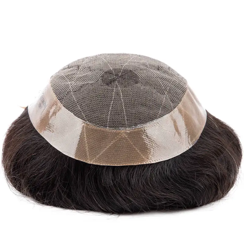 Male Hair Prosthesis Natural Human Hair Toupee Men&rsquo;s Wig 130% Density human hair toupee