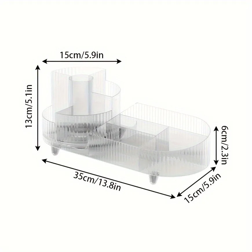 360°Rotating Makeup Organizer Makeup Brush Holder Cosmetic Storage Box Makeup Storage Organizer Pencil Holder Lipstick Organizer 6