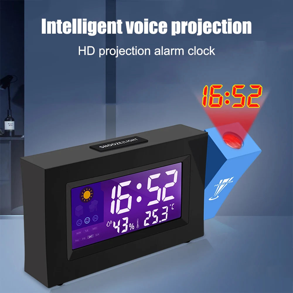 Reloj Despertador Digital Alarma Lcd Proyector Hora Espejo