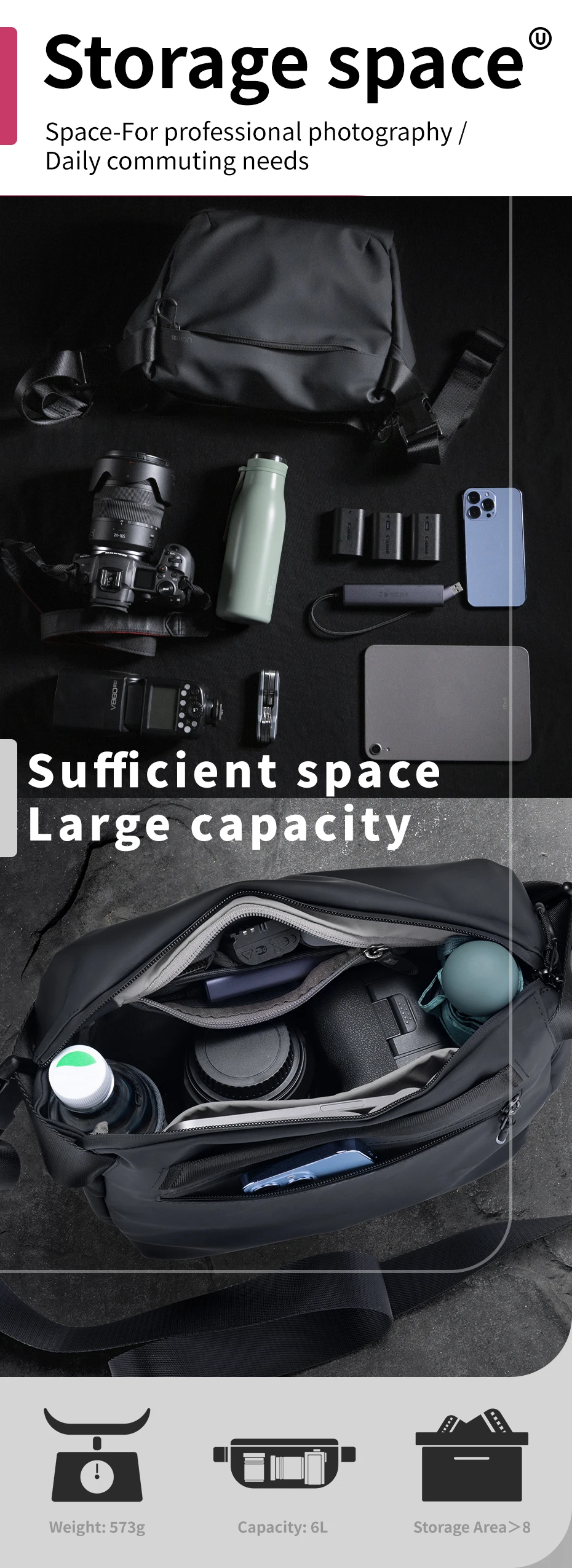 PB008 DSLR Camera Bag Waterproof Digital Camera Photography Shoulder Messenger B