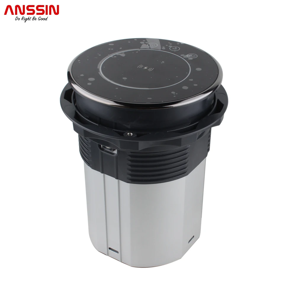 Anssin 다기능 와이파이 스마트 전동 팝업 테이블 소켓, 독일 콘센트 3 개, USB 2 개, 홈 오피스 플러그 어댑터에 적합