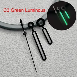 Elegant Silver and Black Watch Hand with Green Luminous Pointer and Rose Gold Accents for Mechanical Timepieces (Black)