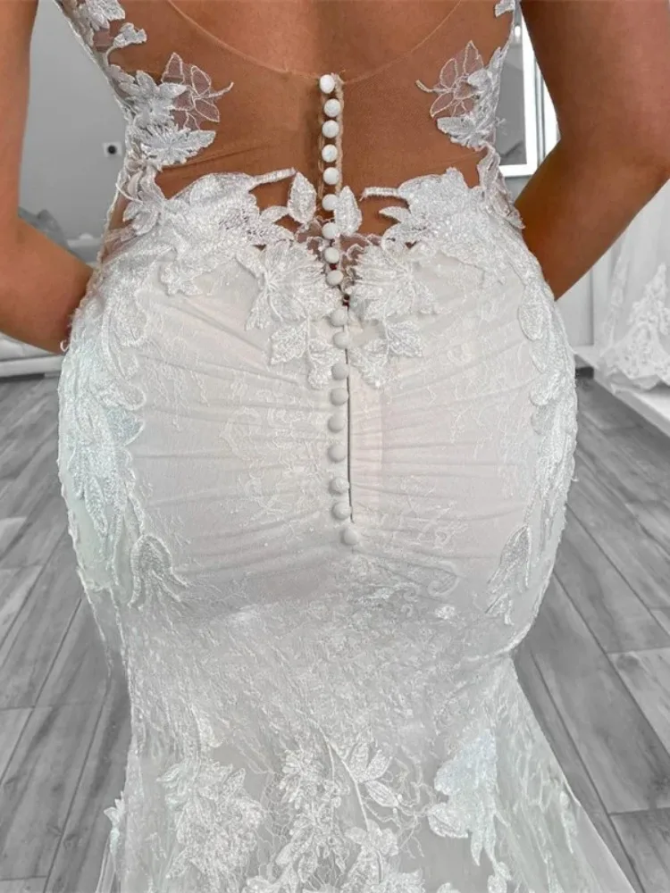 فستان زفاف دانتيل بوهو حورية البحر