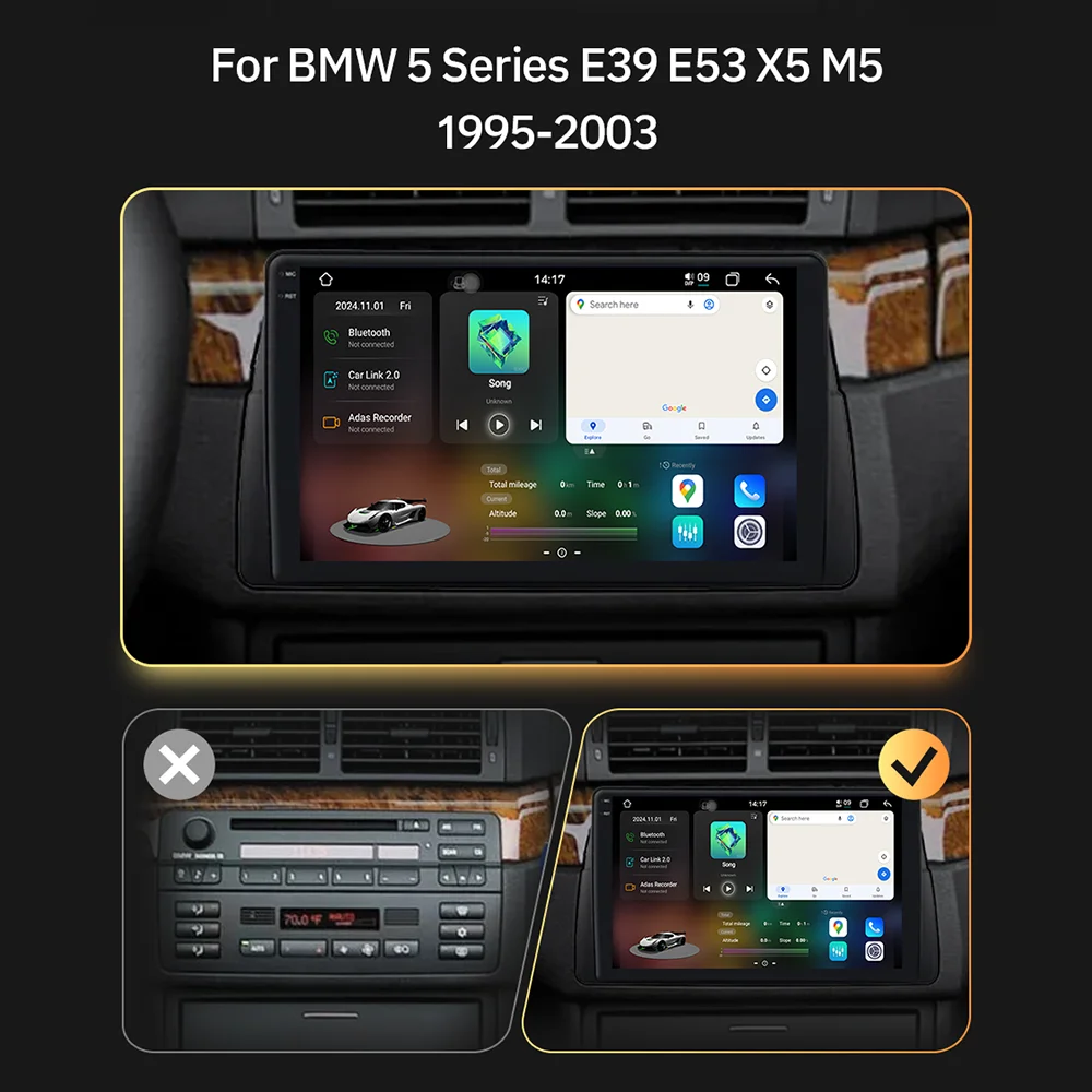 Nueva radio multimedia para coche con versión Android, compatible con BMW E46 (1998-2006), compatible con CarPlay, 4G, Wi-Fi, GPS, RDS, reproductor de DVD, estéreo para coche y DSP 2