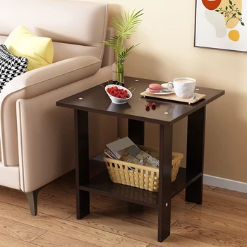 Solid Wood Double-Layer Nightstand 1